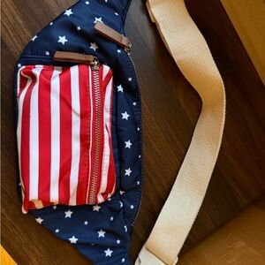 Mad Love Stylish Red, White and Blue Star Patterned Fanny Pack Bag
